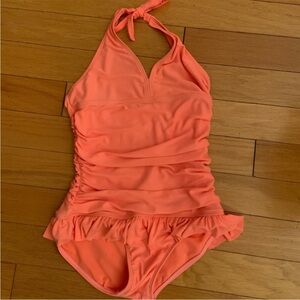 Girls halter ruffle bathing suit